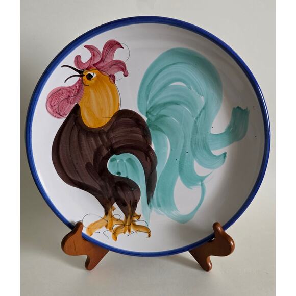 Vietri Italy Hand Painted Rooster Plate 11" Ceramic Dinnerware - Picture 1 of 6
